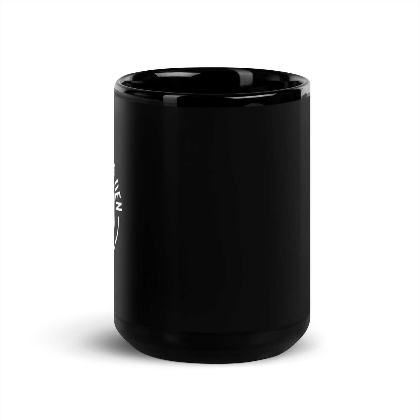 The Veterans Den logo WHT. Black Glossy Mug