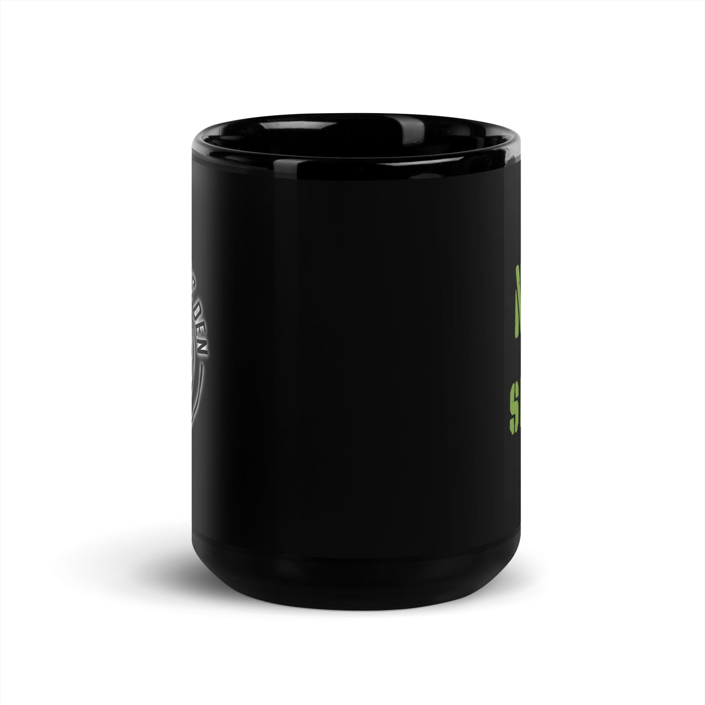 The Veterans Den tactical crossbones - Black Glossy Mug. The veterans Den, Seabee.
