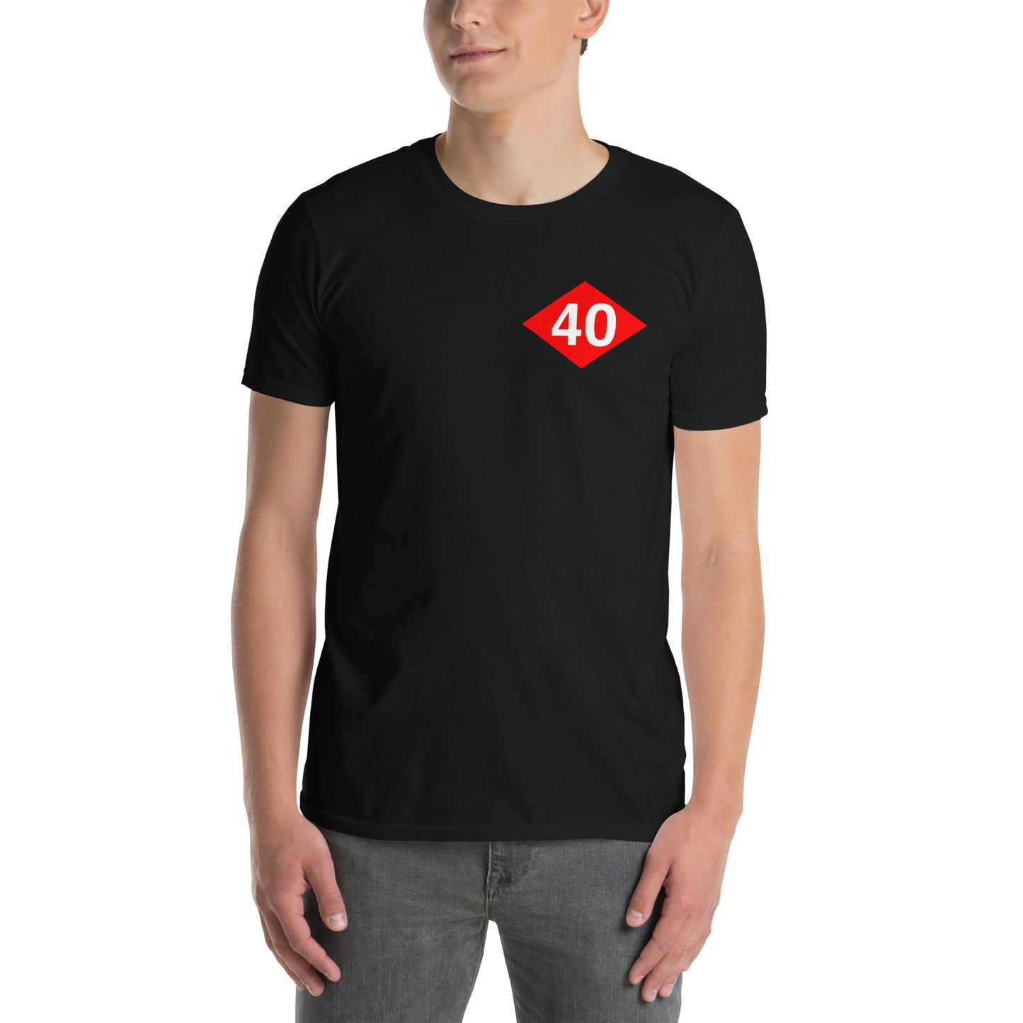 40 BEEP Sticker. Short-Sleeve Unisex T-Shirt