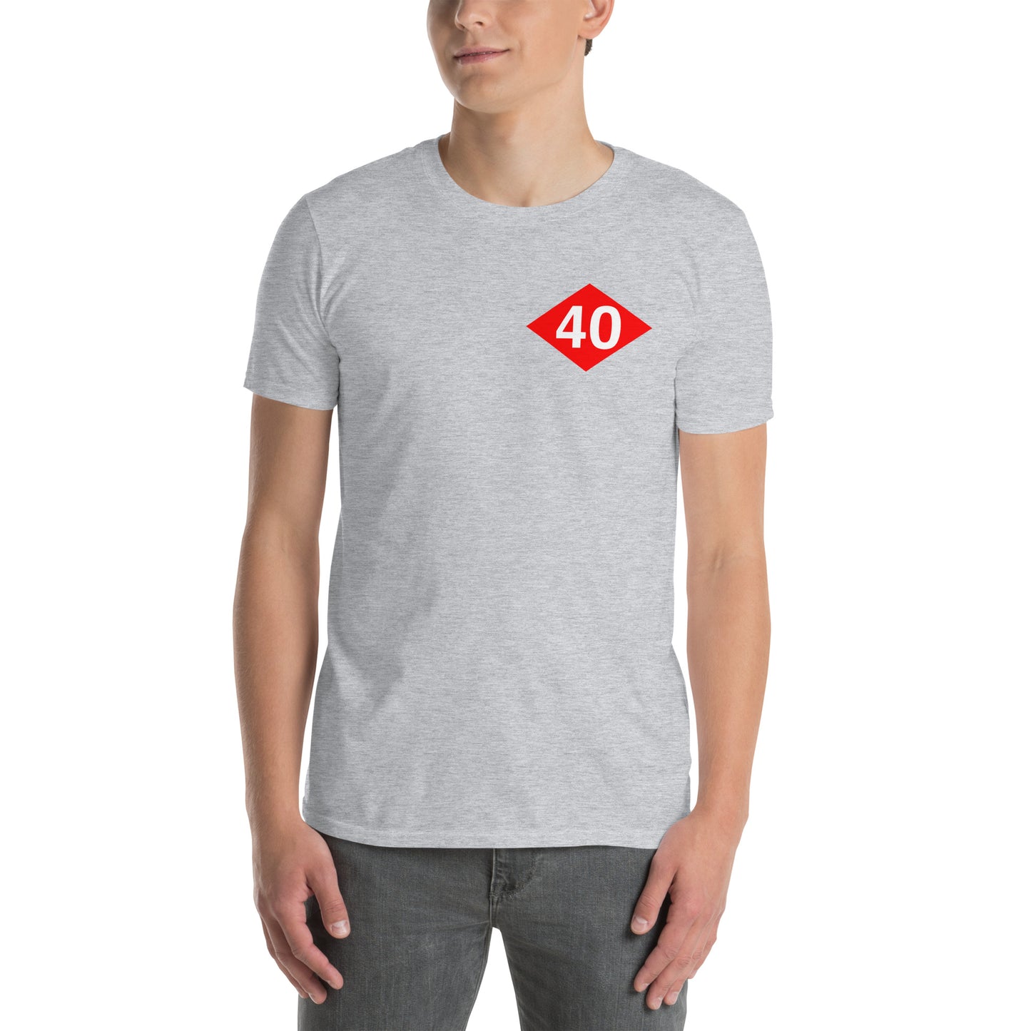 40 BEEP Sticker. Short-Sleeve Unisex T-Shirt